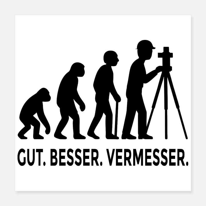 Gut Besser Vermesser Evolution Poster 40x40 cm