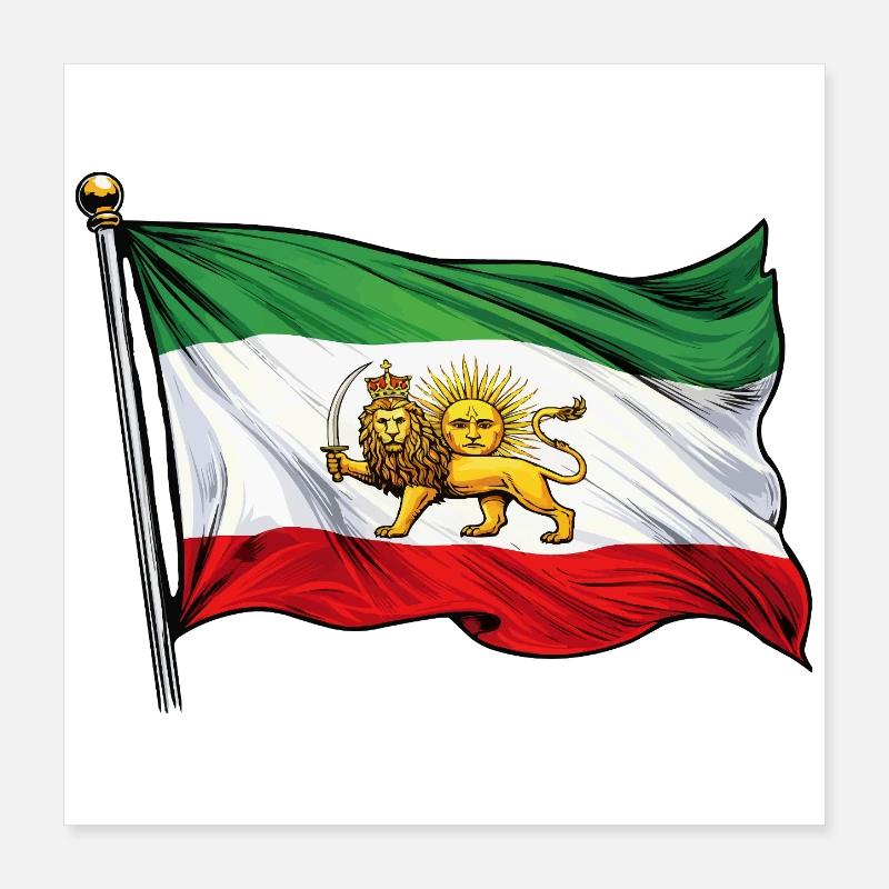 Drapeau perse Poster 40 x 40 cm