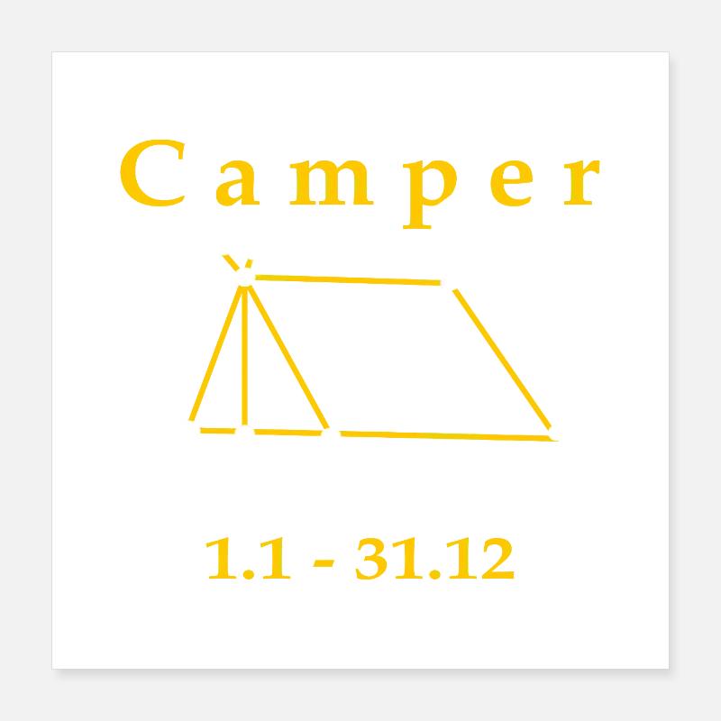 Camper Camping Sternzeichen Geschenkidee Poster 40x40 cm
