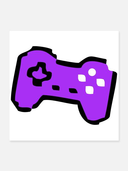  Schräger Retro Controller Gamer - Poster 40x40 cm - Weiß - Vorne