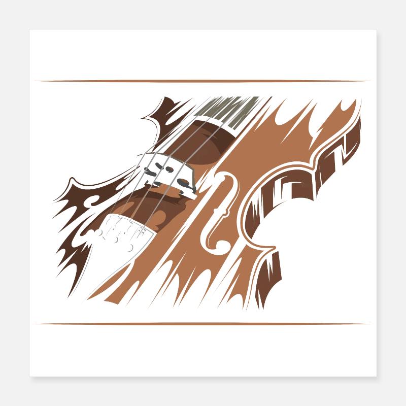 Violon, Violon, Musique, Classique, Illustration, Symbole Poster 40 x 40 cm