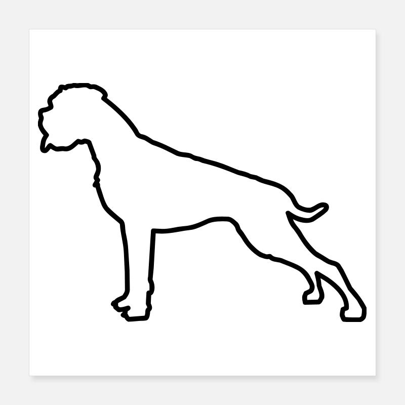 Boxer Outline Poster 16" x 16" (40x40 cm)