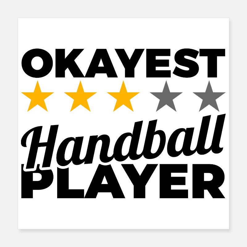 Funny handball player Poster 16" x 16" (40x40 cm)