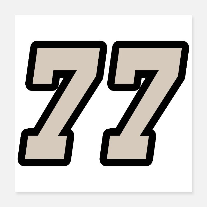 Nummer siebenundsiebzig 77 Poster 40x40 cm