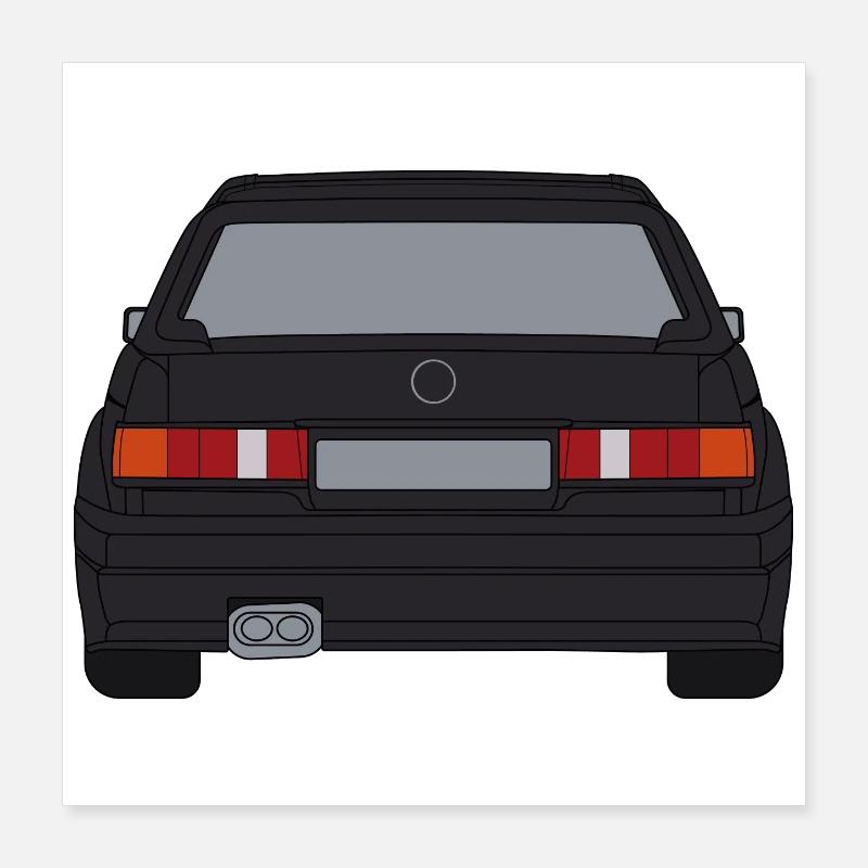 Conception de silhouette de voiture de sport rétro Poster 40 x 40 cm