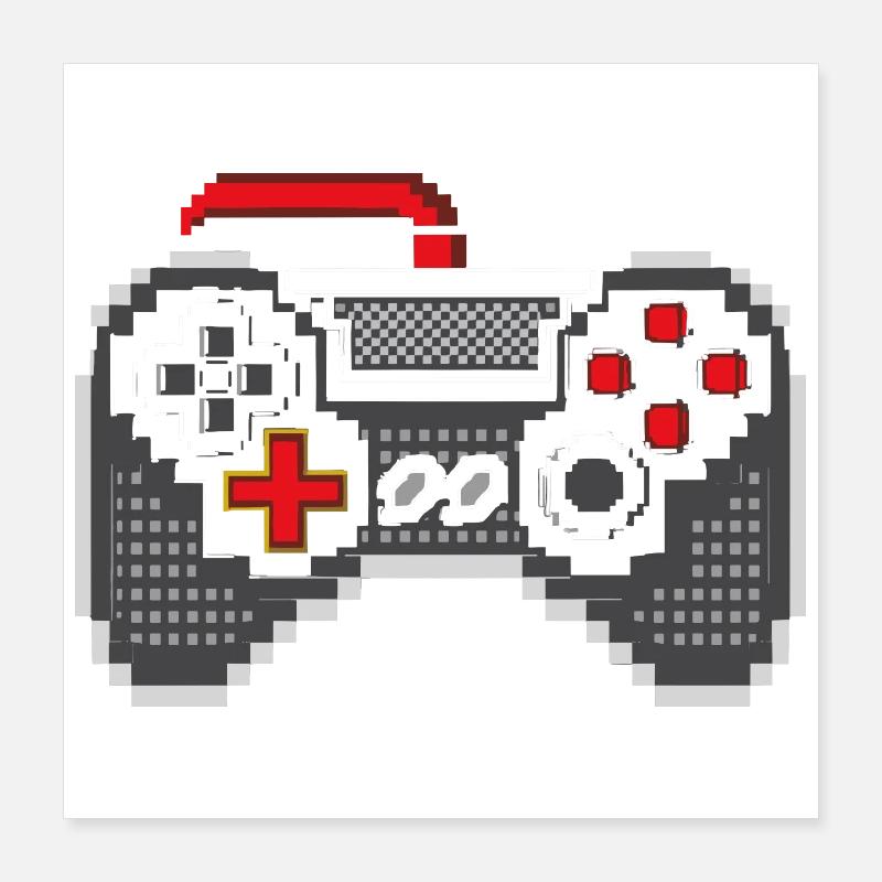 Gamepad Pixel Kunst Poster 40x40 cm