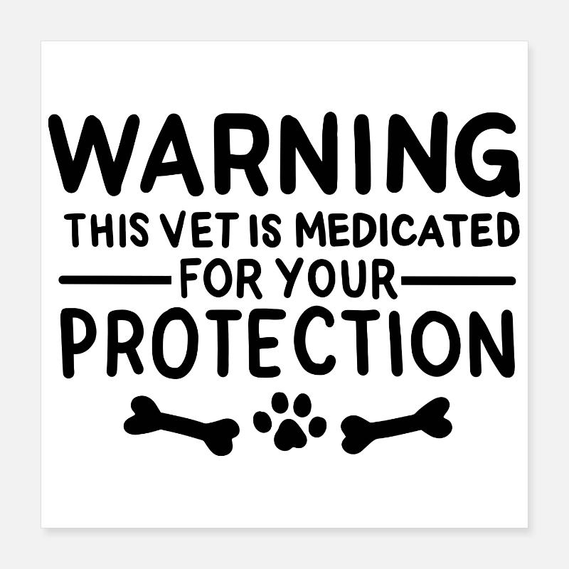 Lustiger Veterinär Poster 40x40 cm