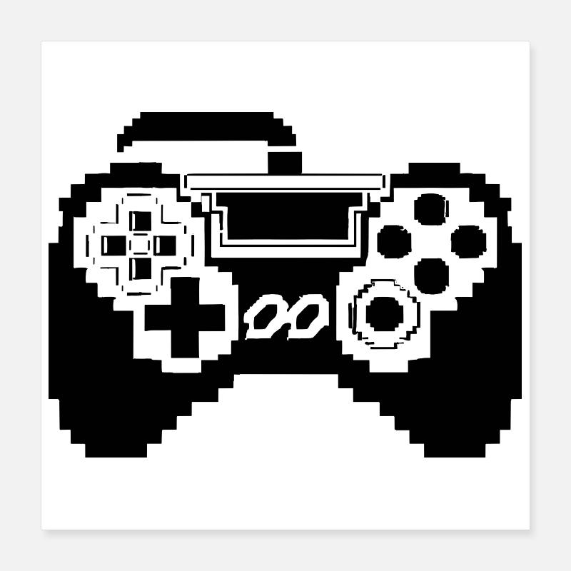 Gamepad Pixel Graphics Poster 16" x 16" (40x40 cm)