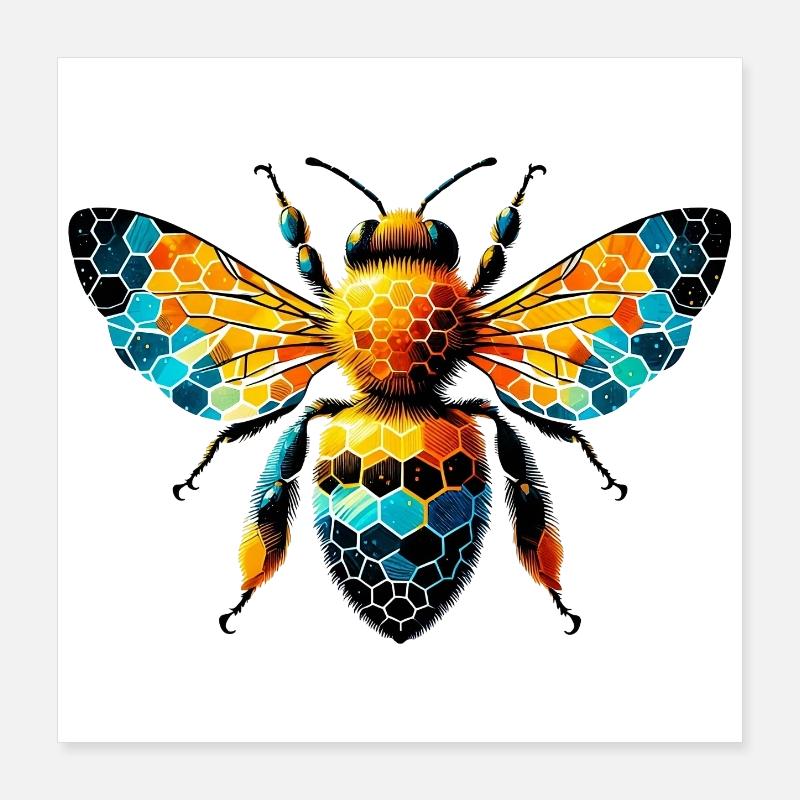 Bee Poster 16" x 16" (40x40 cm)