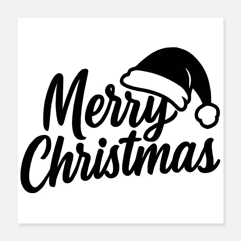 Joyeux Noël avec le Père Noël Hat Poster 40 x 40 cm