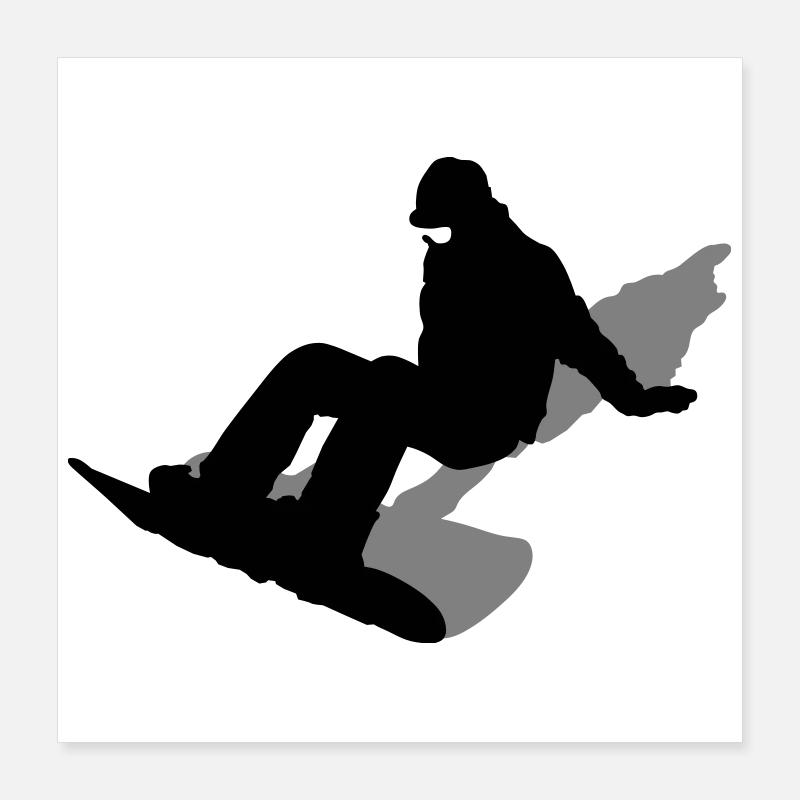 Snowboard Poster 40x40 cm