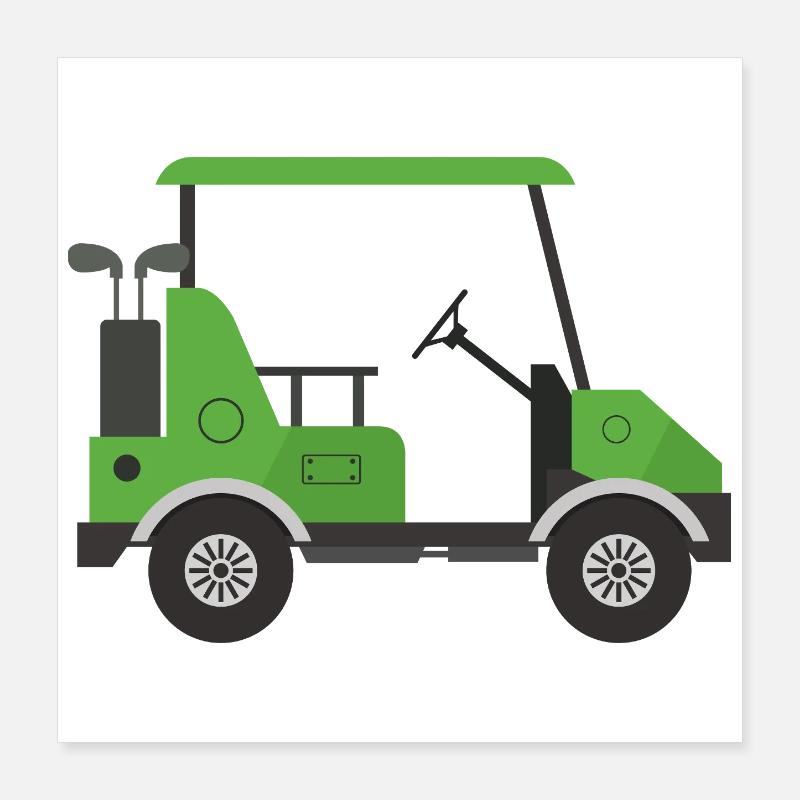 Golfwagen Poster 40x40 cm