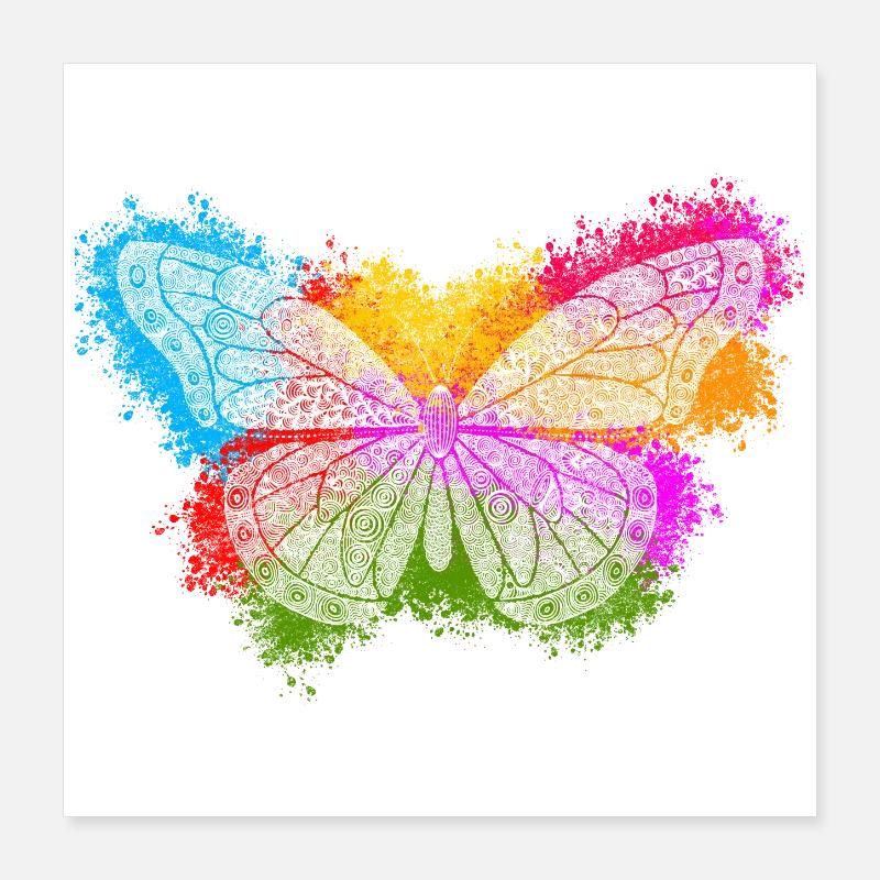 Zentangle-Schmetterling Poster 40x40 cm