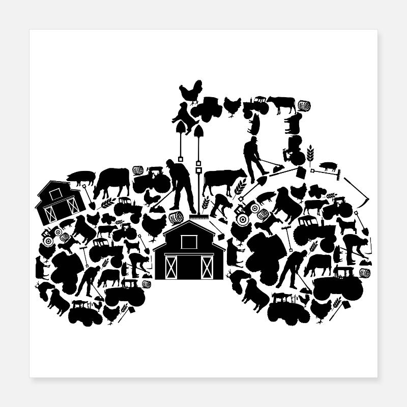 Tractor Poster 16" x 16" (40x40 cm)