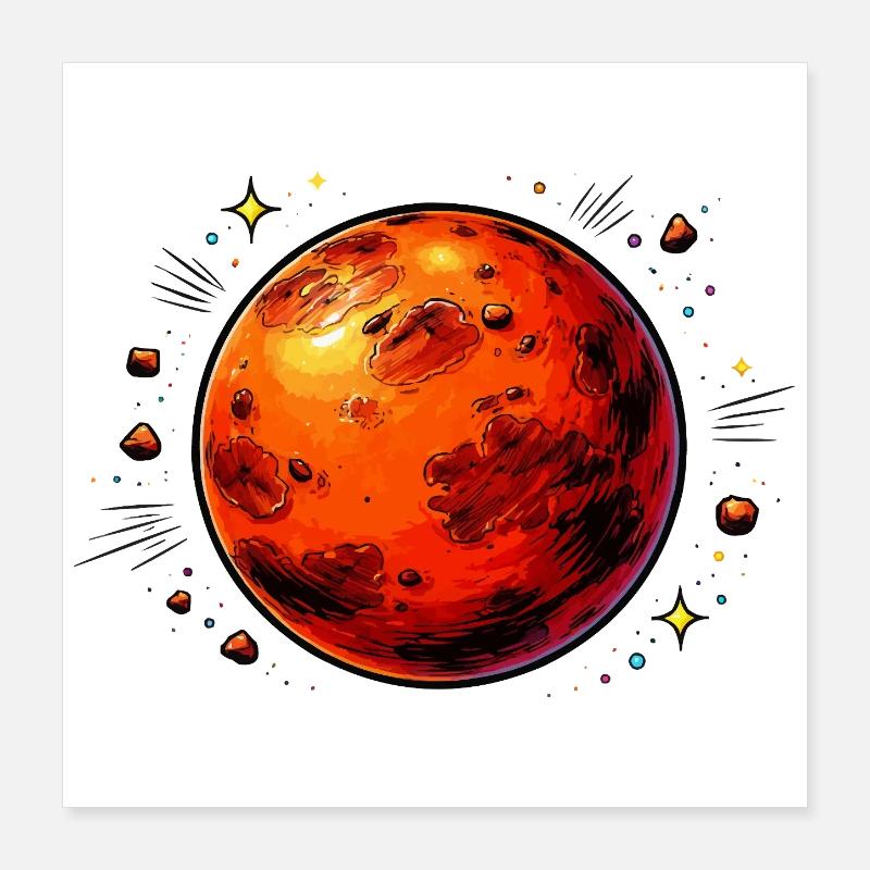 Red Planet Mars Poster 16" x 16" (40x40 cm)