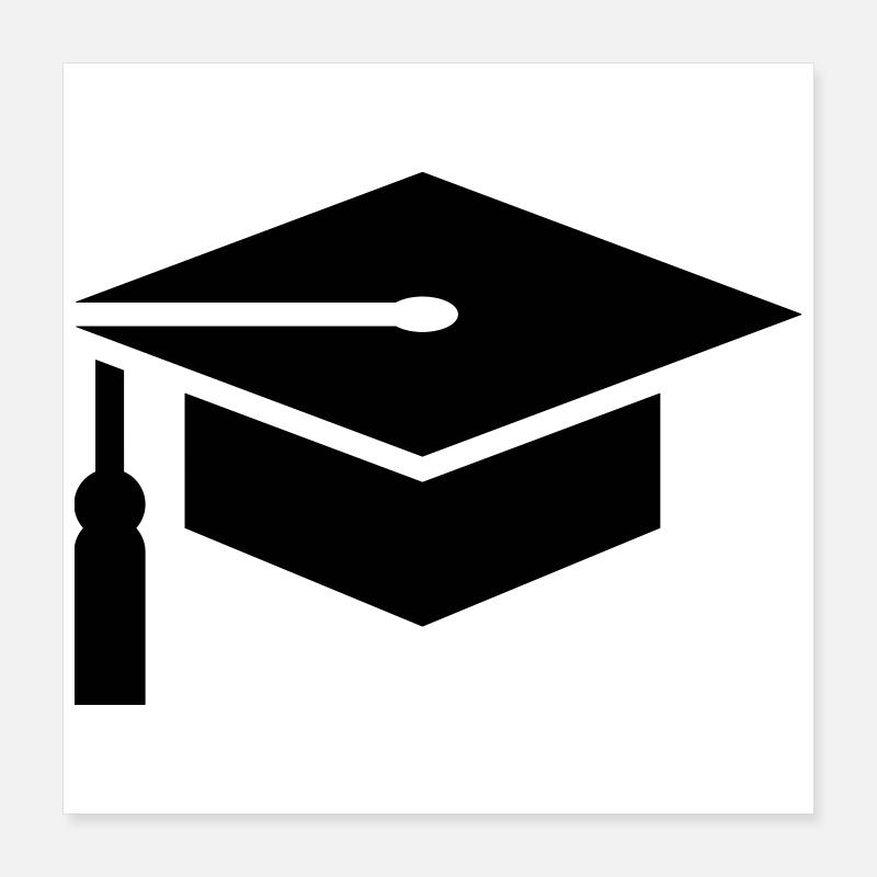 Abi, student, college hat, graduation Poster 16" x 16" (40x40 cm)