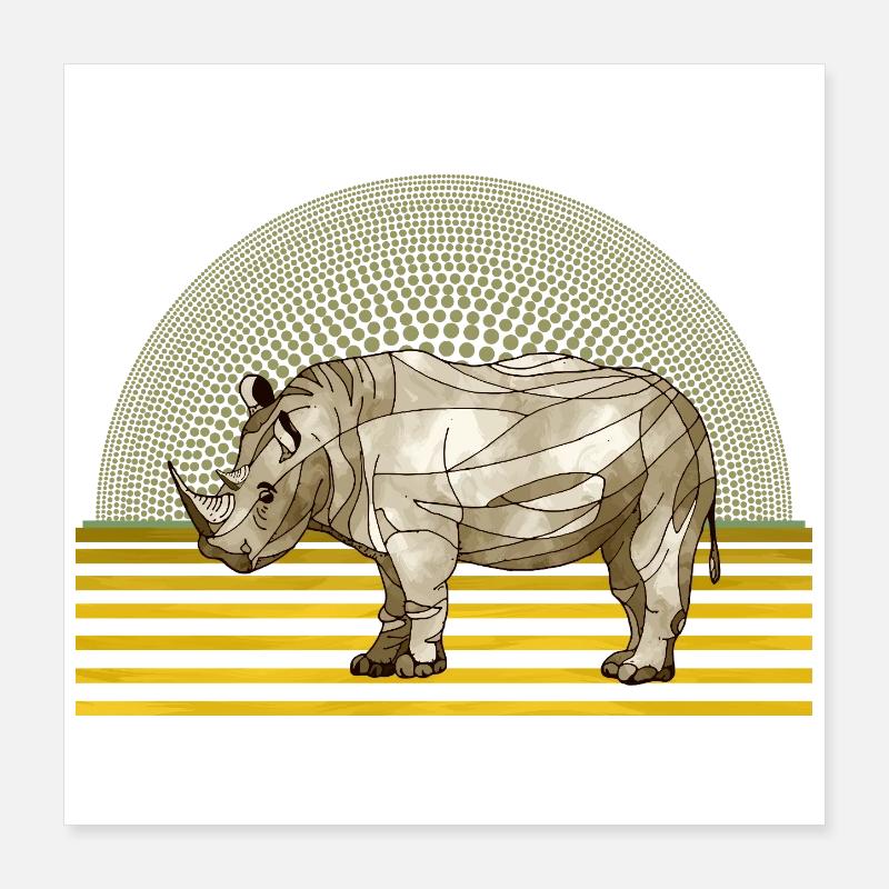 rhinoceros Poster 16" x 16" (40x40 cm)