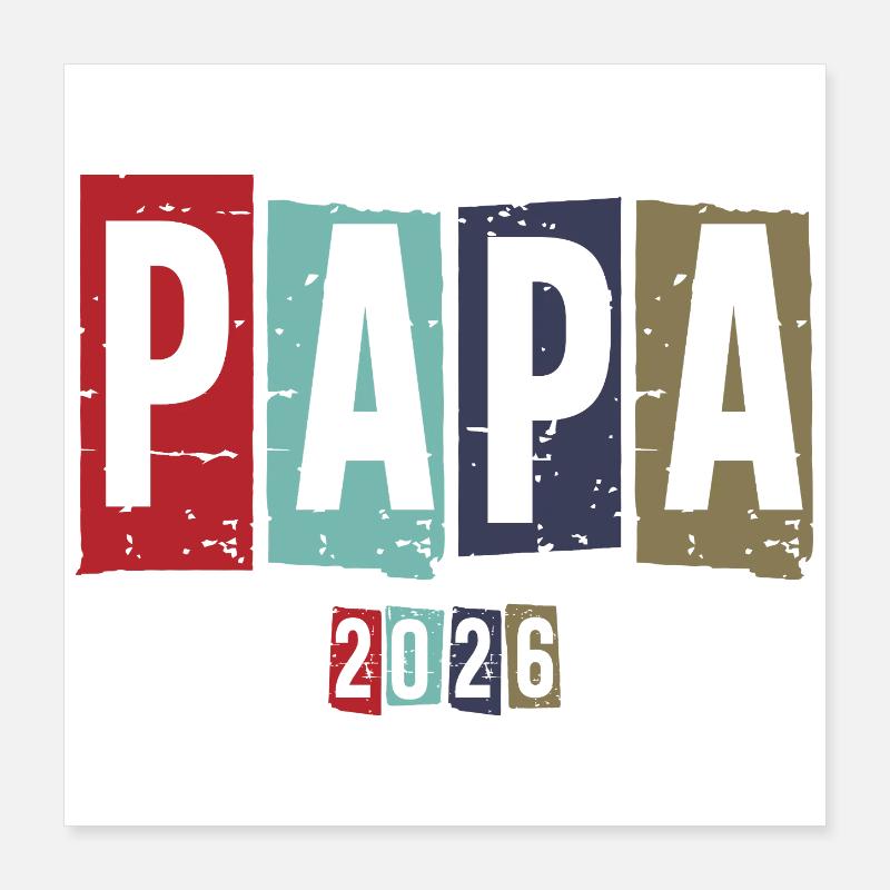 Papa Millésime 2026 Poster 40 x 40 cm