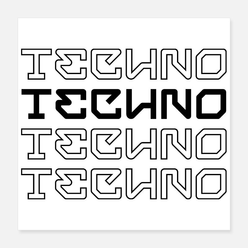 Conception de logo en typographie techno-moderne Poster 40 x 40 cm