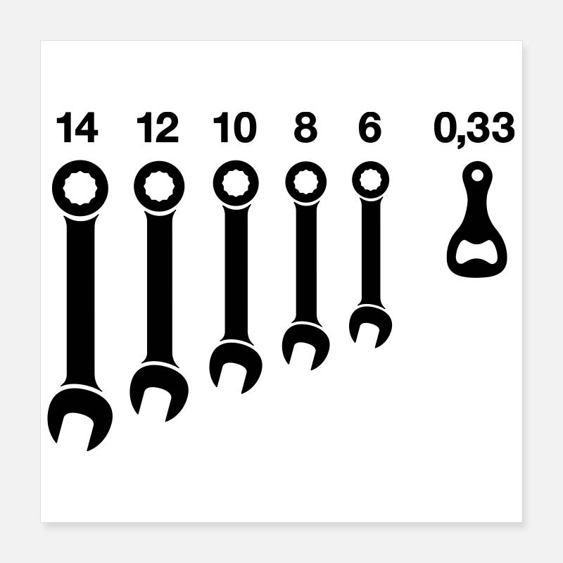 Wrench / wrenches beer bottle opener tools Poster 16" x 16" (40x40 cm)