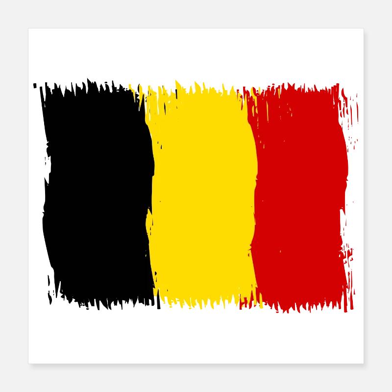 Belgium Belgian Flag Flag Gift Poster 16" x 16" (40x40 cm)