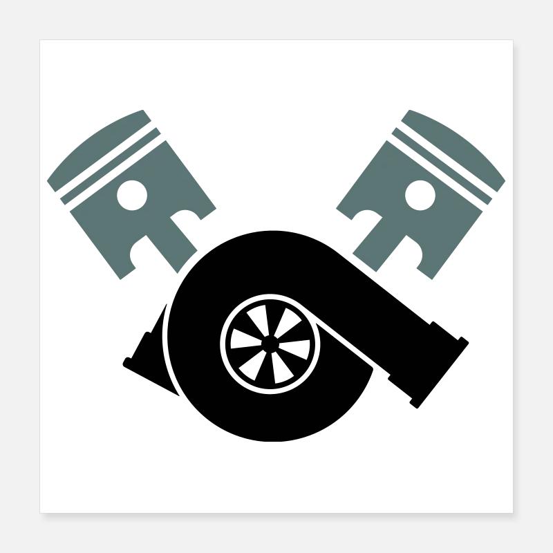 Motor Kolben Turbolader Poster 40x40 cm