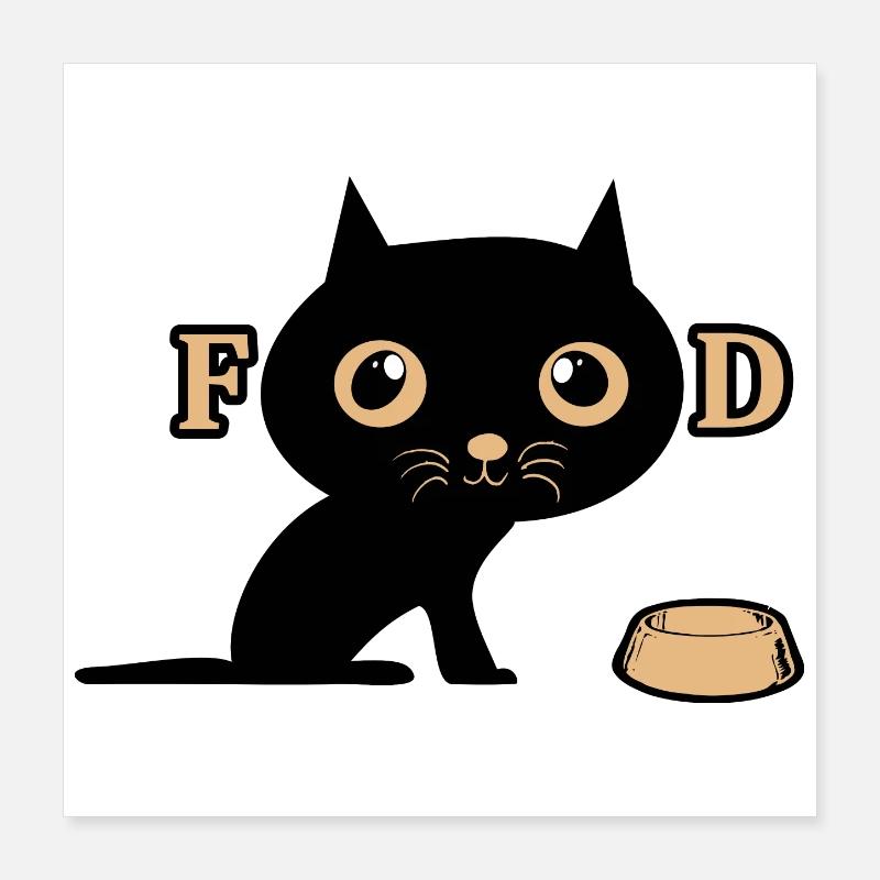 Cute cat is hungry Poster 16" x 16" (40x40 cm)