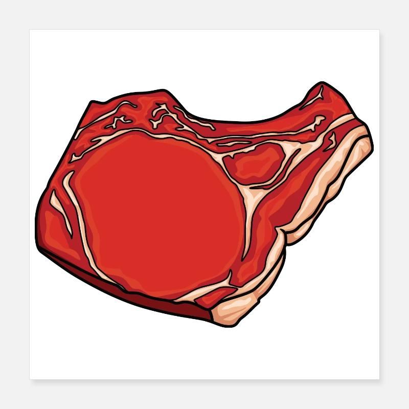 Steak Drawing Poster 16" x 16" (40x40 cm)