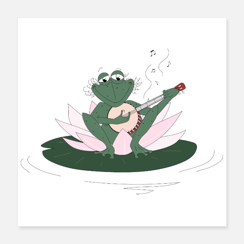 Banjo Frog Poster 16" x 16" (40x40 cm)