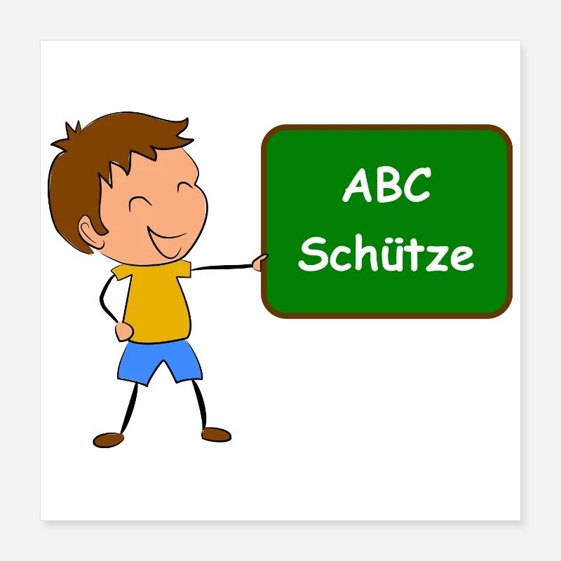 Einschulung ABC Schütze Poster 40x40 cm