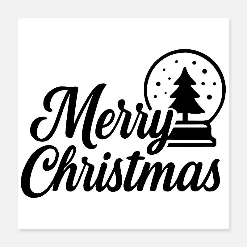 Merry Christmas Design mit Weihnachtskugel Poster 40x40 cm
