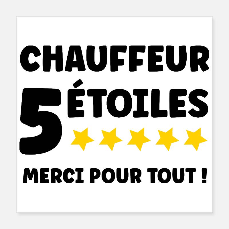 Merci chauffeur Poster 40 x 40 cm
