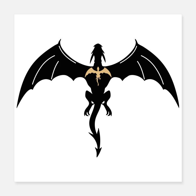 Vierter Flügeldrache Poster 40x40 cm