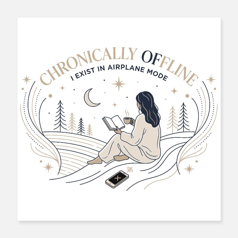 Chronically Offline Poster 40x40 cm