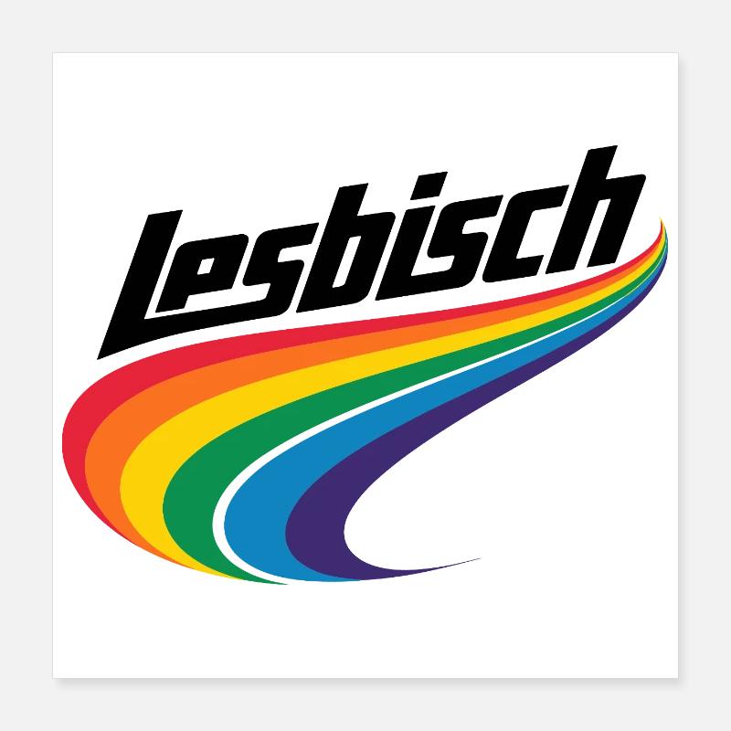  Lesbisch Regenbogen Pride LGBTQ CSD Love Is Love Poster 40x40 cm