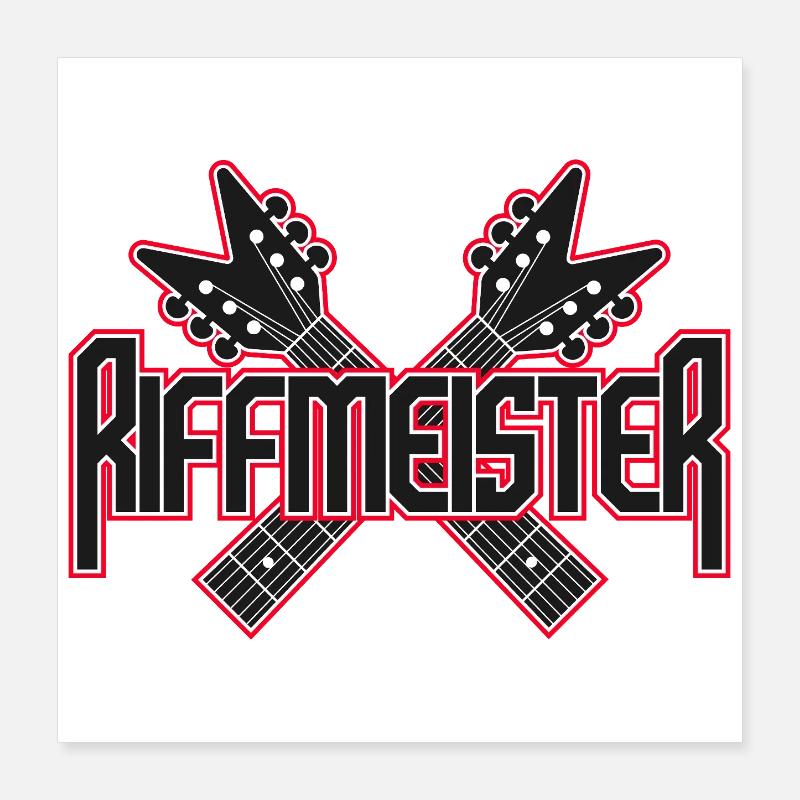 Riffmaster Crossed Guitars Logo Poster 40x40 cm