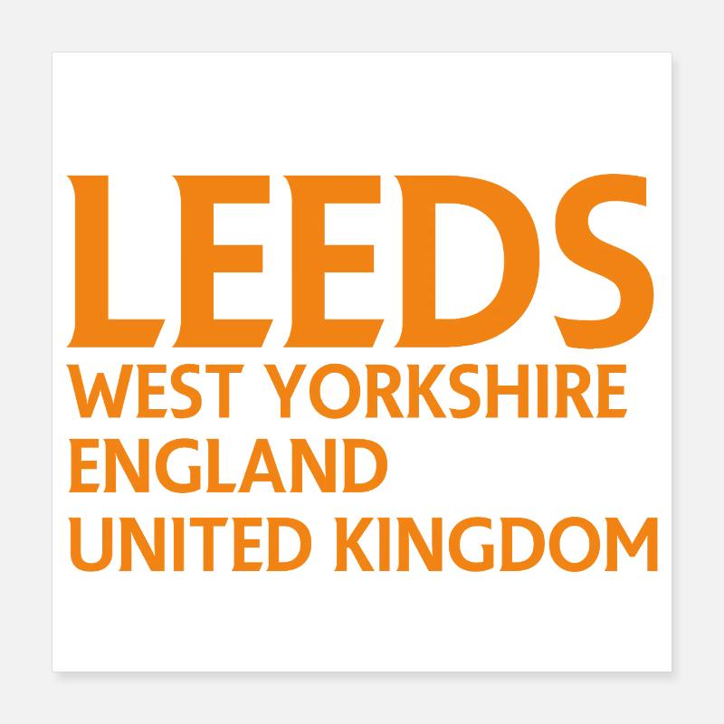 Leeds – England Lyrics Design Poster 16" x 16" (40x40 cm)
