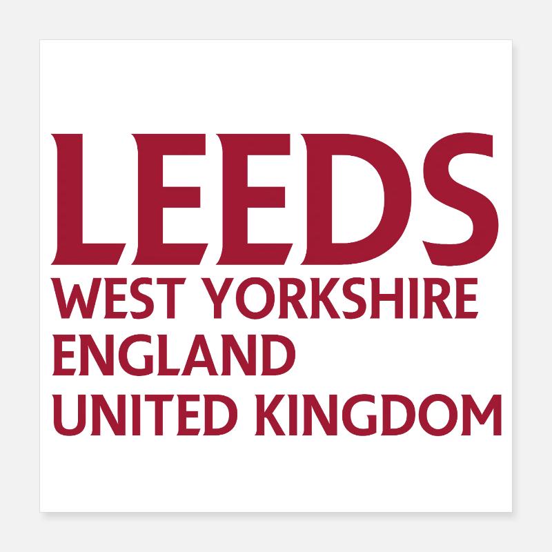 Leeds – England Liedtextdesign Poster 40x40 cm