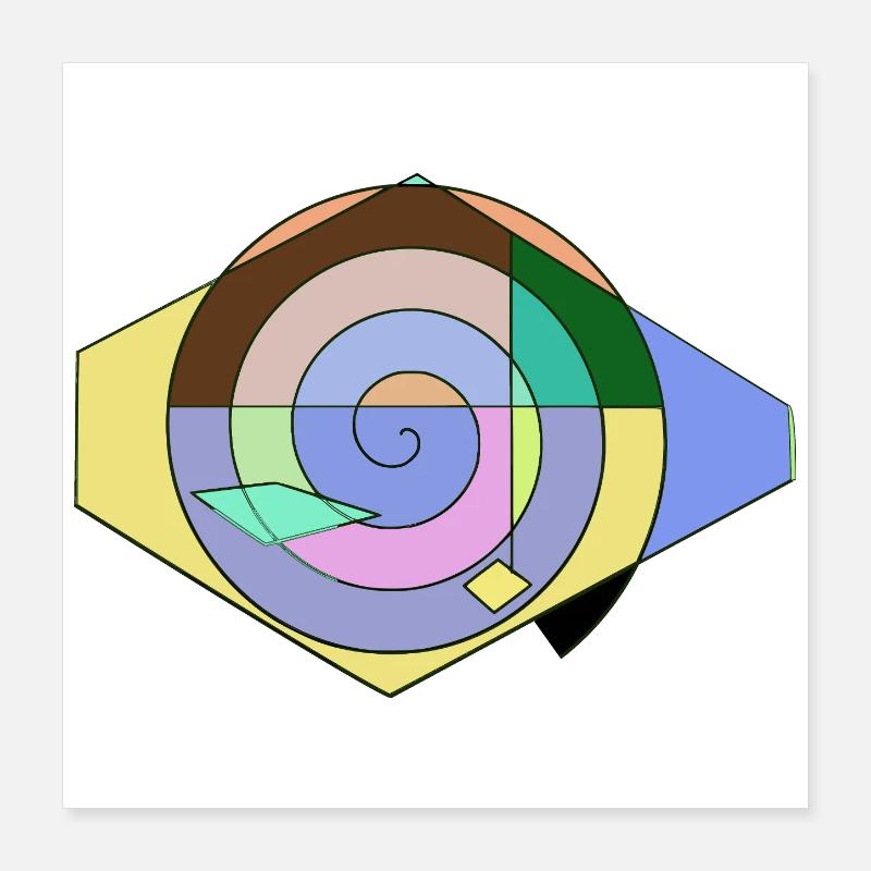 Spiral Color Fun Geometry Poster 40 x 40 cm