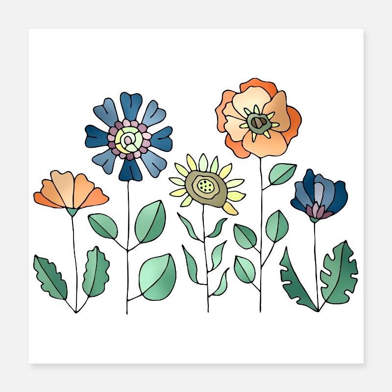 Blumen Poster 40x40 cm