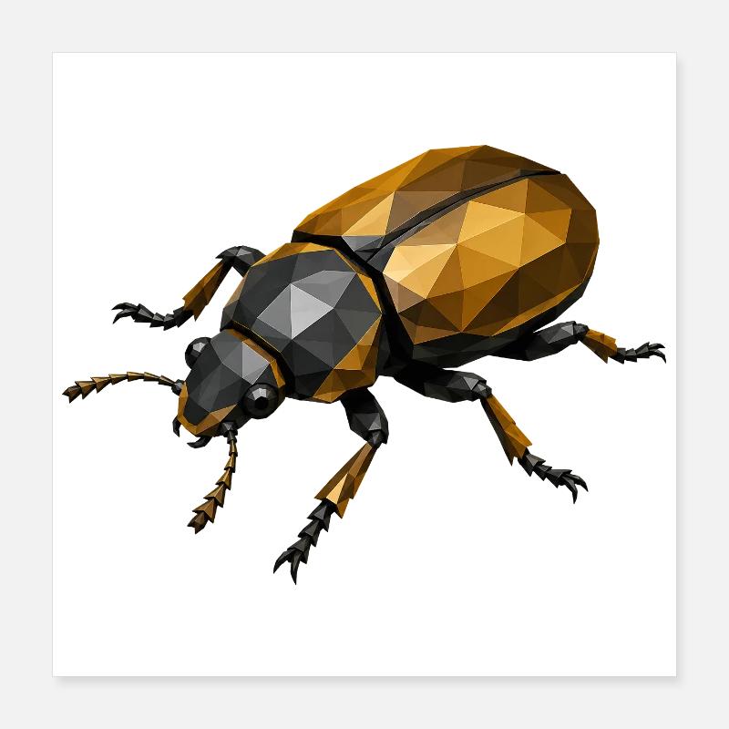 Geometric Low-Poly Insect Poster 16" x 16" (40x40 cm)