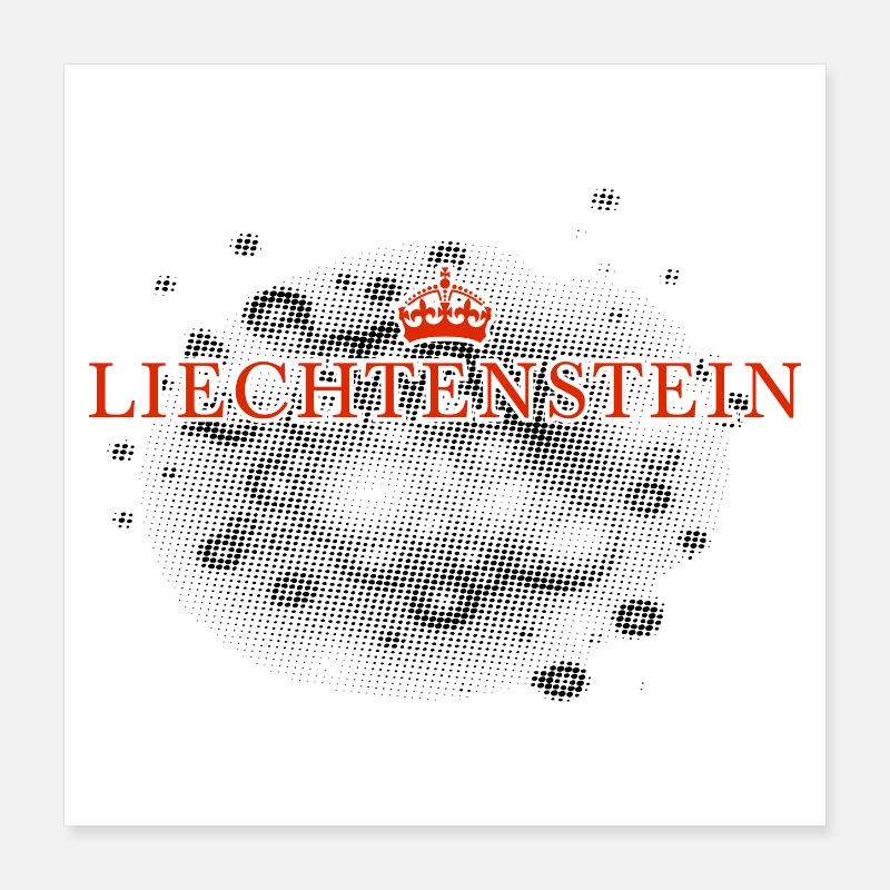 Liechtenstein Schriftzug mit Krone Poster 40x40 cm