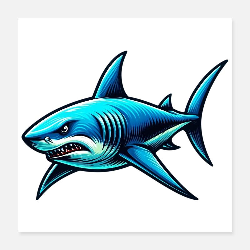 Shark Poster 16" x 16" (40x40 cm)