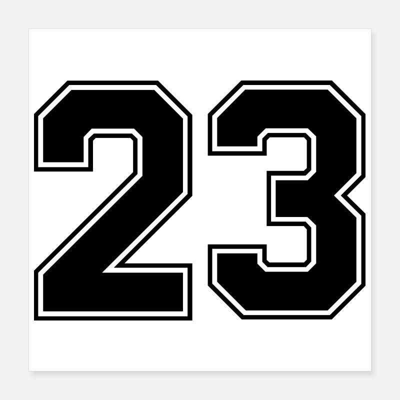 23 Number Poster 16" x 16" (40x40 cm)