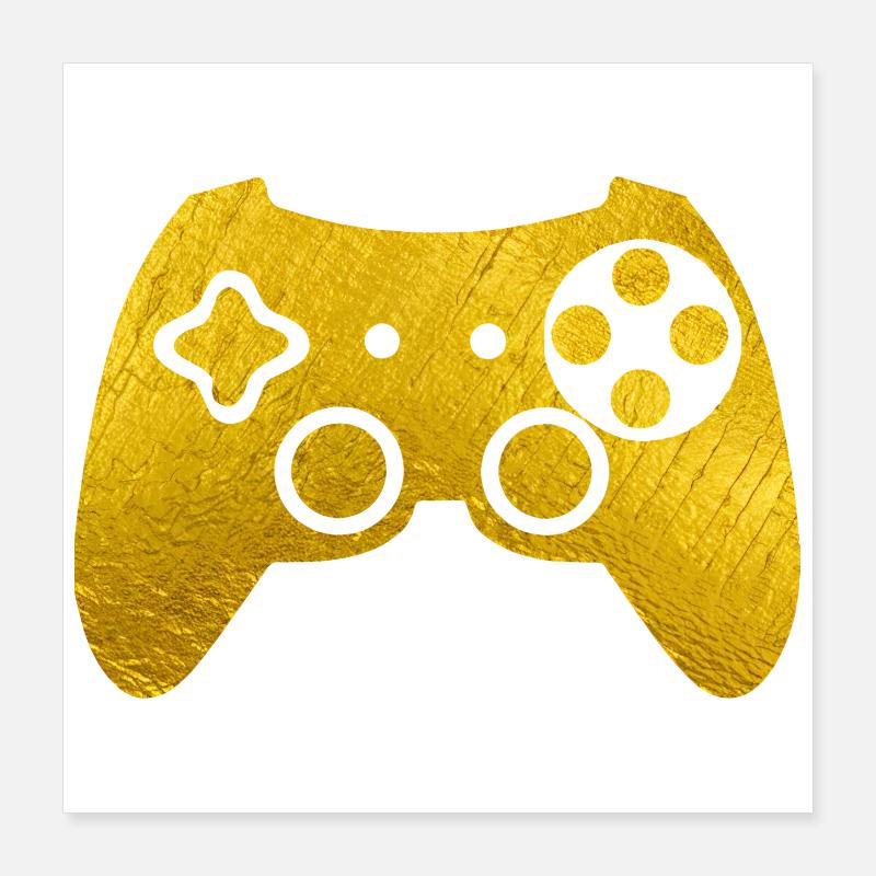 Manette de jeu dorée Poster 40 x 40 cm