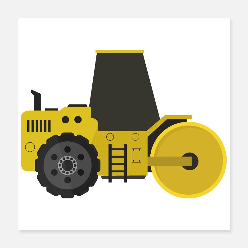 Rouleau compresseur Poster 40 x 40 cm