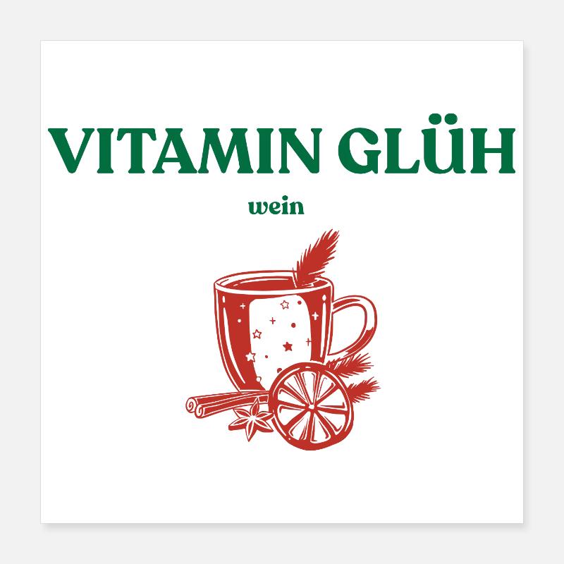 Vin chaud vitaminé Design du marché de Noël sain Poster 40 x 40 cm