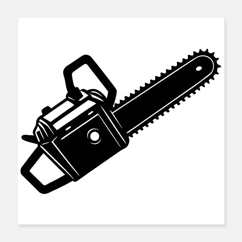 Tronçonneuse à bois Poster 40 x 40 cm
