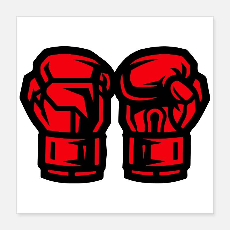 Boxhandschuhe Symbol Boxen Poster 40x40 cm
