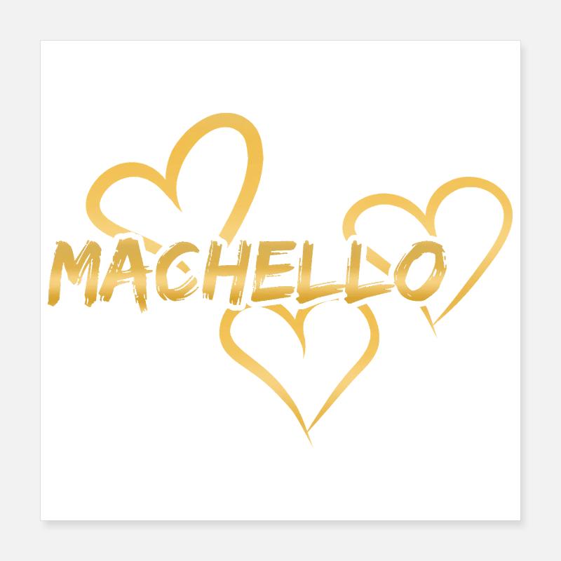 Machello - Poster 40x40 cm - Weiß
